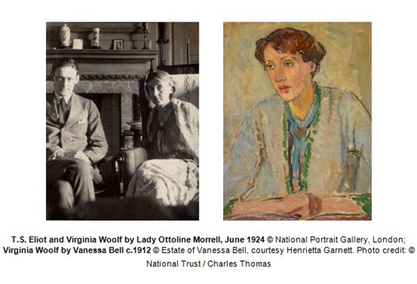 Fotografie cu Virginia Woolf și T.S.Eliot