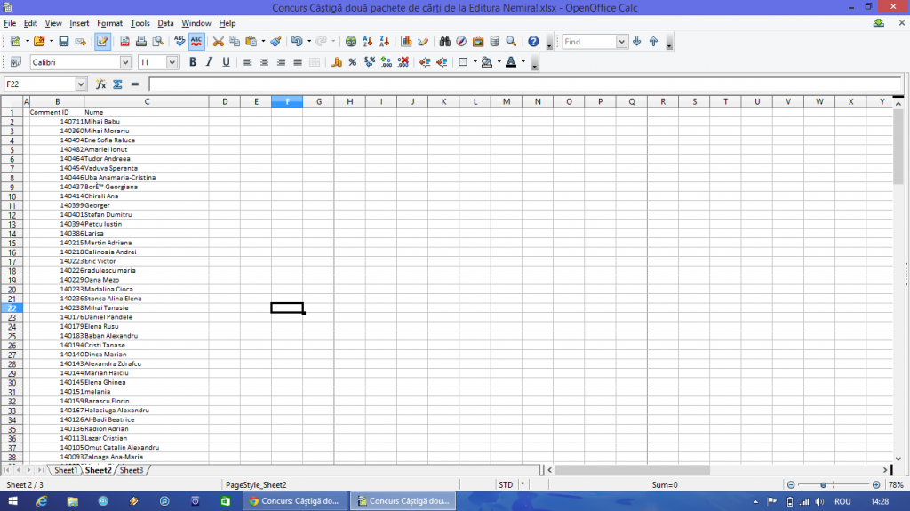 Concurs Câștigă două pachete de cărți de la Editura Nemira! - export participanti 1