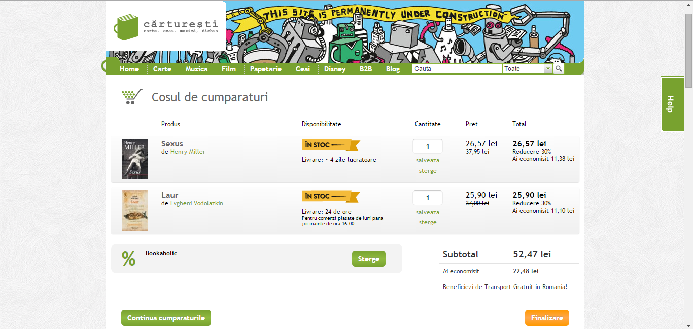 transport gratuit Carturesti