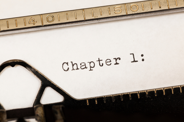 Chapter 1 written on old typewriter.